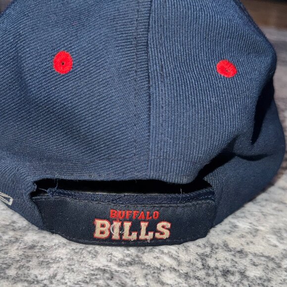 Retro Buffalo Bills Logo NFL Reebok Navy Fitted Hat – Curved Brim - Picture 5 of 8